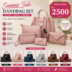 Premium Quality 3-Piece Leather Handbag Set for Women | Stylish Ladies Purse Collection