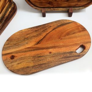 Premium Oblong Acacia Wood Chopping Board  17 x 9 x 2 Inches