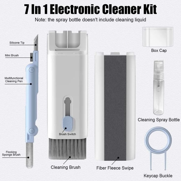 7 in 1 Computer Keyboard Cleaner Brush Kit Multi-Function Earphone Cleaning Pen & Keycap Puller Tool Set