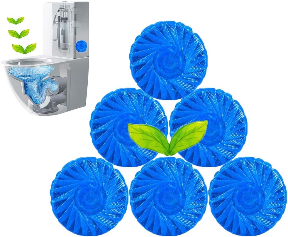 Eco-Friendly Toilet Bowl Cleaner & Deodorizer Tablets (10pcs) Automatic Tank Flush Blue Cleaning Tablets for Fresh & Hygienic Toilets
