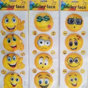 SMILY STICKERS DIFFERENT EMOJIS IN ONE PACKETS CUTE EMOJI SMILY STICKER FOR KIDS USE FOR DECORATION OR HOME-DECOR (pack of 8 pcs )