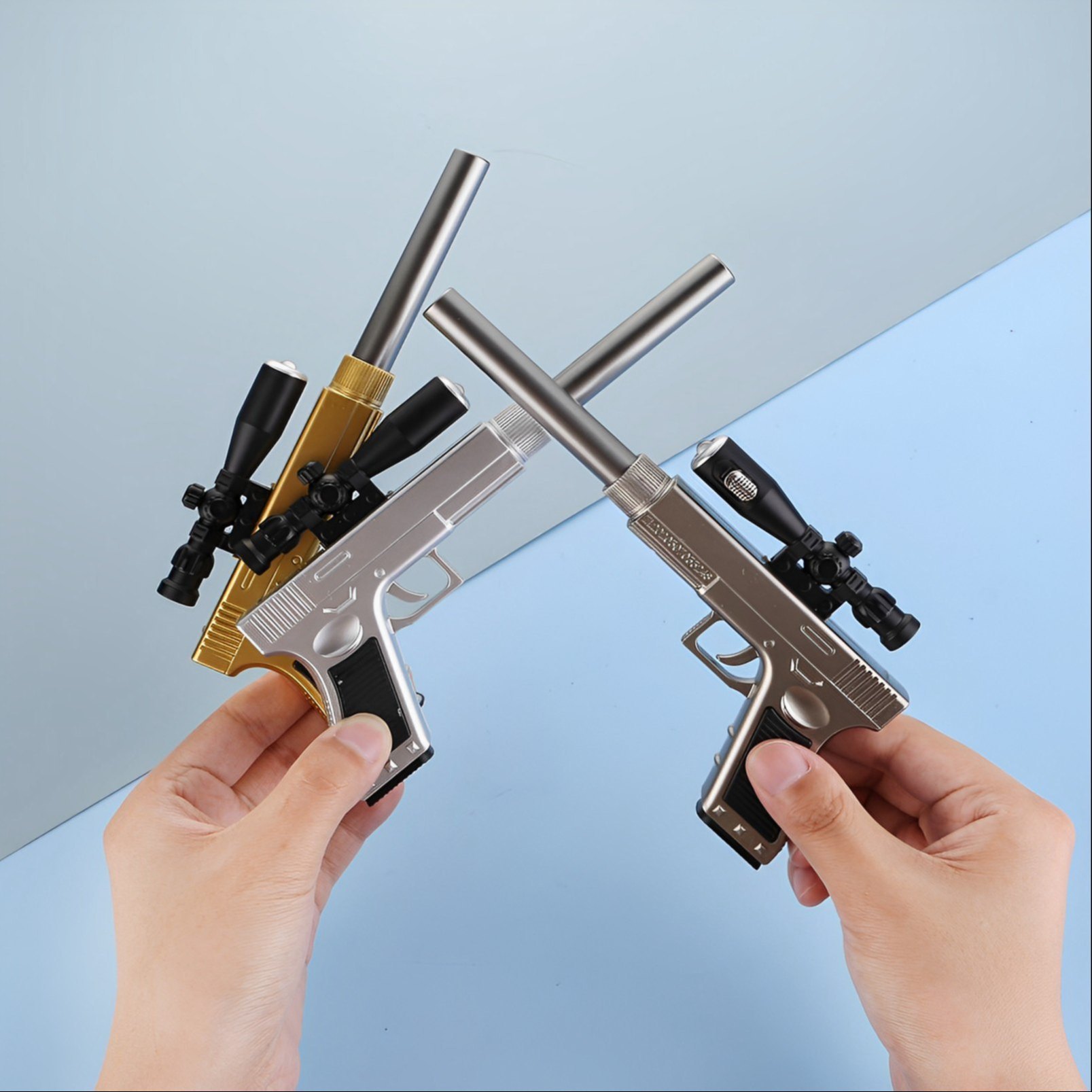 Cute Gun Shape LED Gel Pen | Black Refill - Image 2