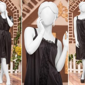 3 Pcs Premium Silk Satin Nightwear Set with Lace Trim for Women  Camisole, Shorts & Robe | Free Size