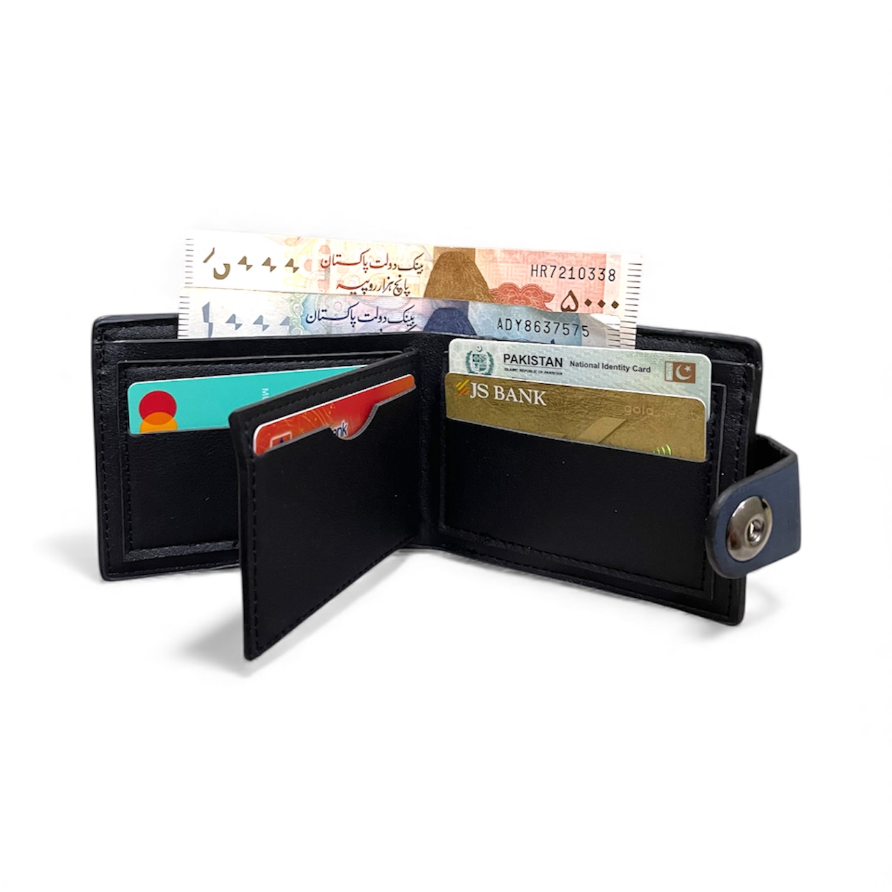 Men PU Leather Wallet with Box | Multi Card Slots & Secure Snap Button | 7 Card Holders & 3 Note Compartments - Image 3