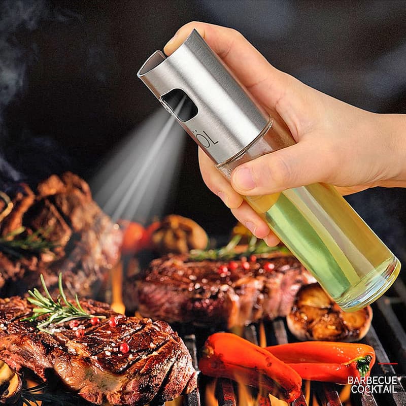 Oil Spray Bottle / 100ml Glass Oil Sprayer For Kitchen Use / Cooking, BBQ, Baking, Frying, Salad Dressing Oil Spray Bottle (Random color) - Image 2