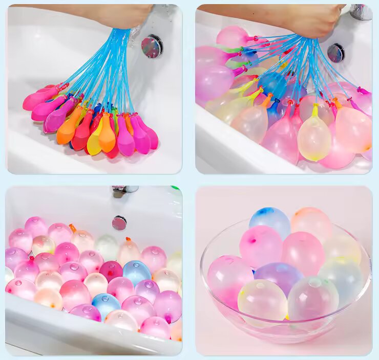 111 Pcs Fast-Fill Magic Water Balloons Kit - Quick-Fill Self-Sealing Water Bombs for Outdoor Water War Games & Summer Party Supplies - Image 4