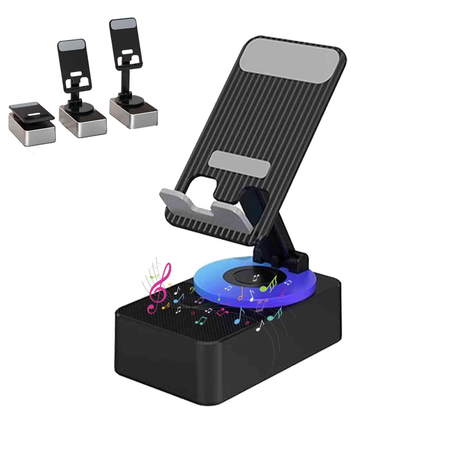 3-in-1 Rotating Foldable Mobile Phone Stand with Built-in Bluetooth Speaker Adjustable Desktop Holder for Smartphones - Image 3
