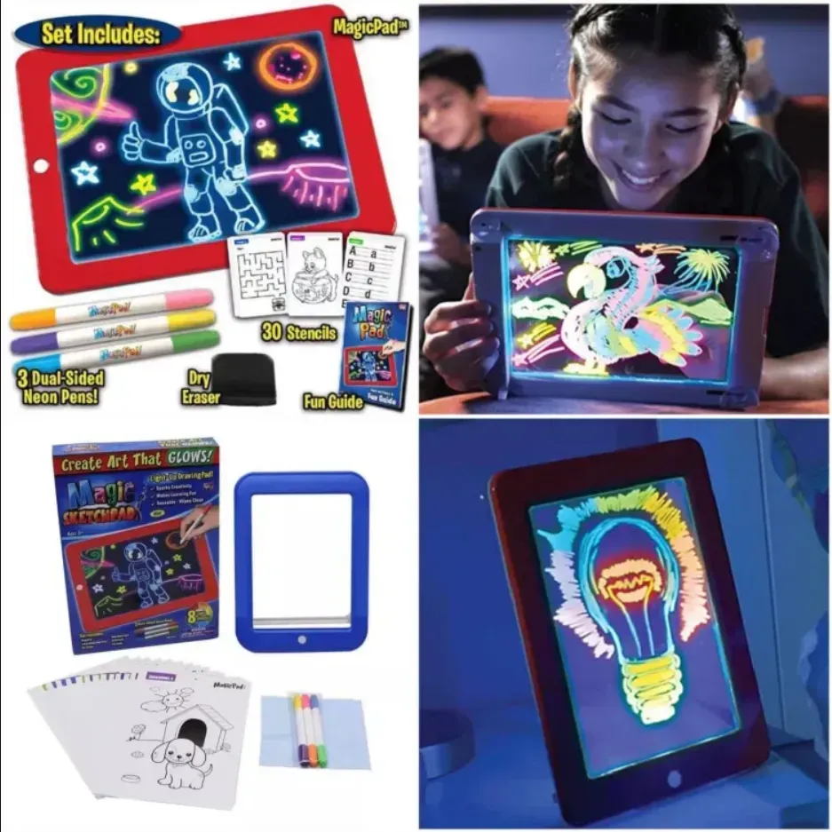 Magic Pad Create Art That GLOWS Light Up LED Board Draw For Sketch / Create / Doodle / Write / Learning Tablet - Image 2