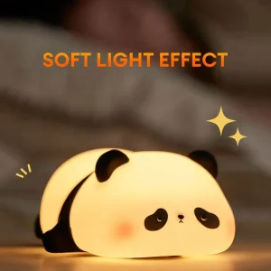 Cute Panda Silicone Night Light Soft Touch LED Lamp for Kids Bedroom
