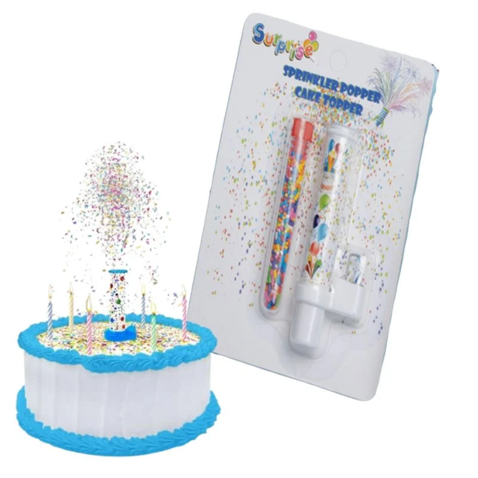Musical Sprinkle Popper Cake Topper Surprise Party Decoration - Image 2