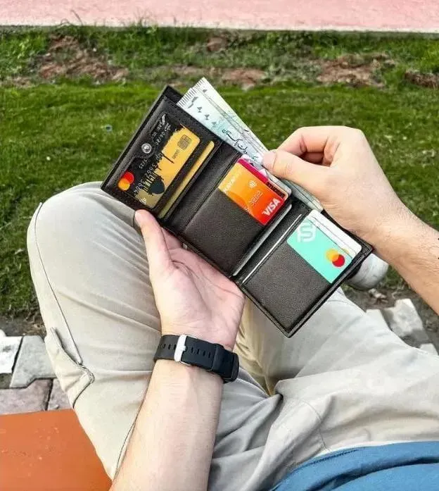 Balebaily Premium Tri-Fold Wallet for Men 10 Card Slots, Secure Button Closure, Large Cash Pocket - Image 2