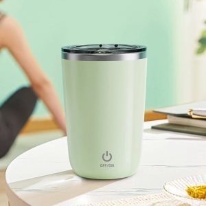 350ml Stainless Steel Automatic Self Stirring Mug Coffee Milk Juice Mixing Cup Magnetic Stirring Cup For Home Office And Travel (Random Color)