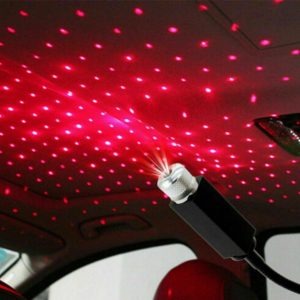 LED Galaxy Star Light  USB Powered Rotating Starry Sky Laser Night Light For Bedroom Car Roof And Ceiling Decoration  Red Color
