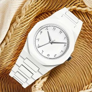 White Arabic Aura Watch for Men & Women – Stylish Arabic Dial Wrist Watch for Boys & Girls