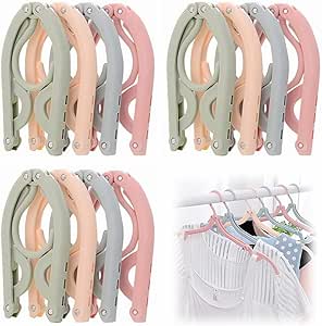 Portable Folding Clothes Hangers with Slots Pack of 10 Durable Travel-Friendly Hangers. ( Random Colour ) - Image 5