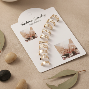 10 Pcs Adjustable Alloy Rings Set for Women & Girls Stackable Fashion Jewelry Collection