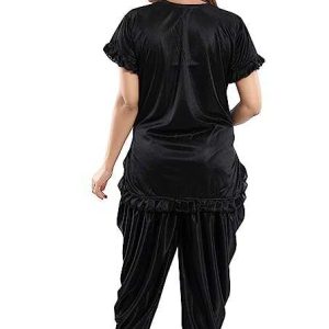 Women's Patiala Style 2-Piece Satin Night Suit
