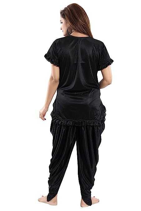 Women's Patiala Style 2-Piece Satin Night Suit