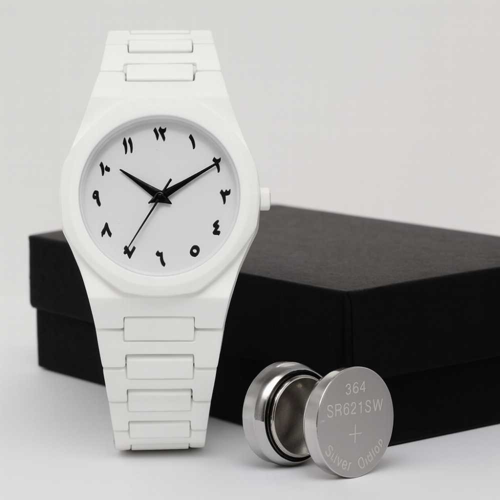 White Arabic Aura Watch for Men & Women – Stylish Arabic Dial Wrist Watch for Boys & Girls - Image 4