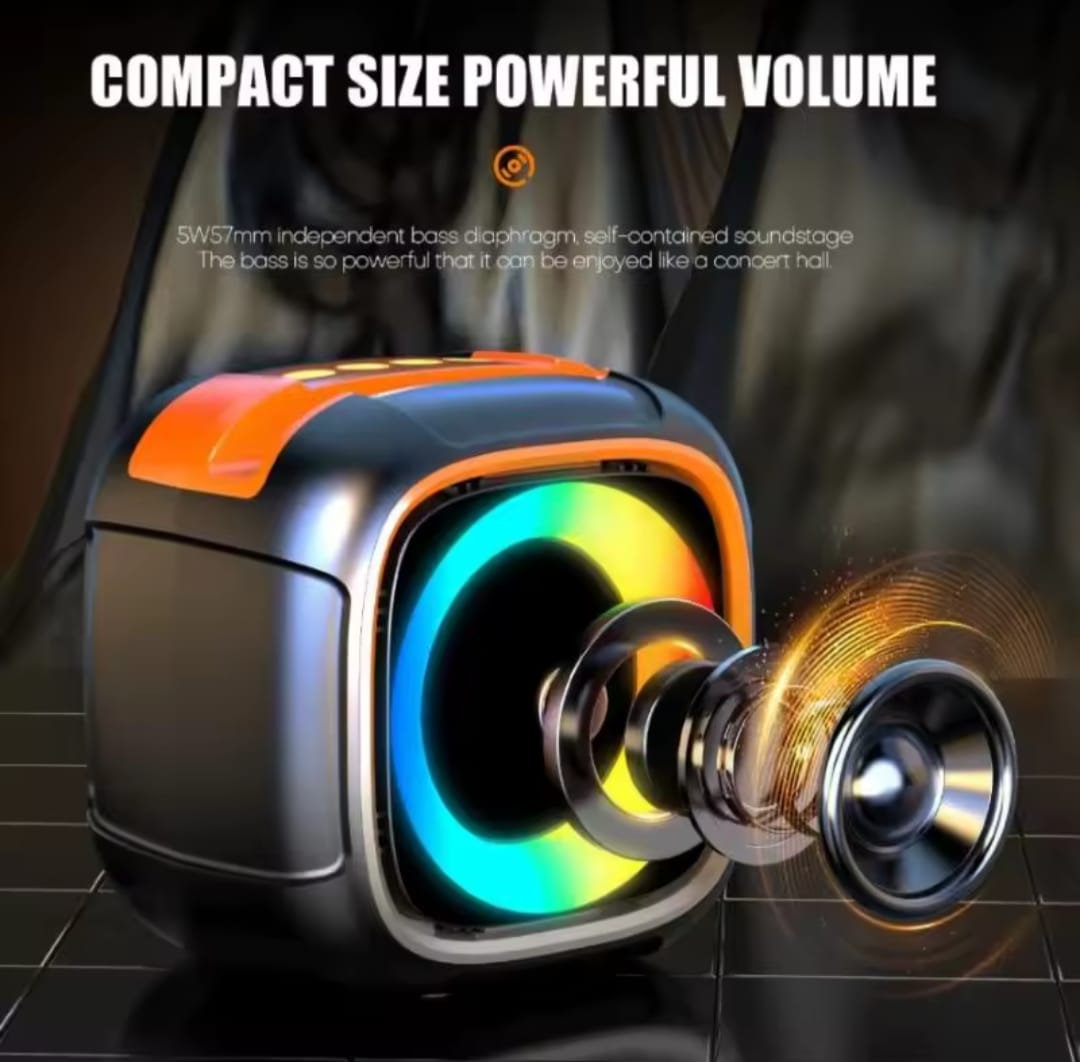 S11 Mini Portable Bluetooth Speaker with Phone Holder, RGB Lights, Super Bass & 10-Hour Playtime Compact Travel Wireless Speaker (Random Color) - Image 2
