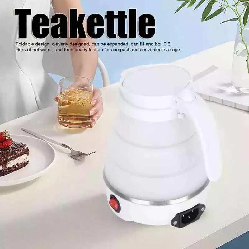 Fast Water Boiling 600 Ml Portable Kettle Travel Kettle Foods Boils Quickly Silicone Small Collapsible Foldable Electric Sports Bottle (Random Color) - Image 2
