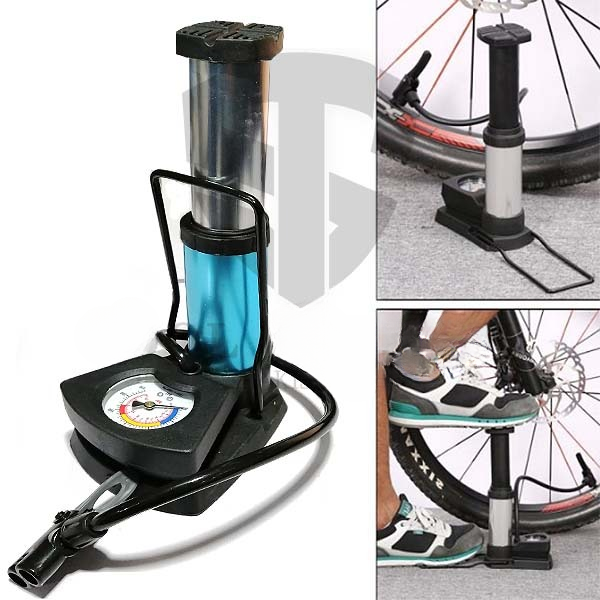 Foot And Hand Air Pump With Air Pressure Gauge Fast Portable Car Bike And Cycle Inflator For Tires Balls And Inflatables - Image 4