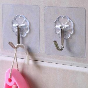 Transparent Self-Adhesive Wall Hooks Strong Hold, No Drill, Damage-Free Hanging - Pack of 10