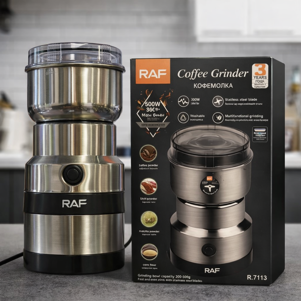 RAF Professional Electric Coffee & Spice Grinder 300W High-Power Stainless Steel Masala Grinder - Image 2