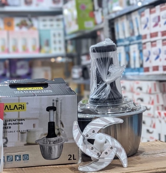 Falari 2L Stainless Steel Multi-Function Hand-Pushing Chopper & Vegetable Grater - Image 4
