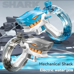 Rechargeable Shark Water Gun High Pressure Electric Water Blaster Toy For Kids, Long Range Water Shooter, Fun Outdoor Summer Play (Random Color)
