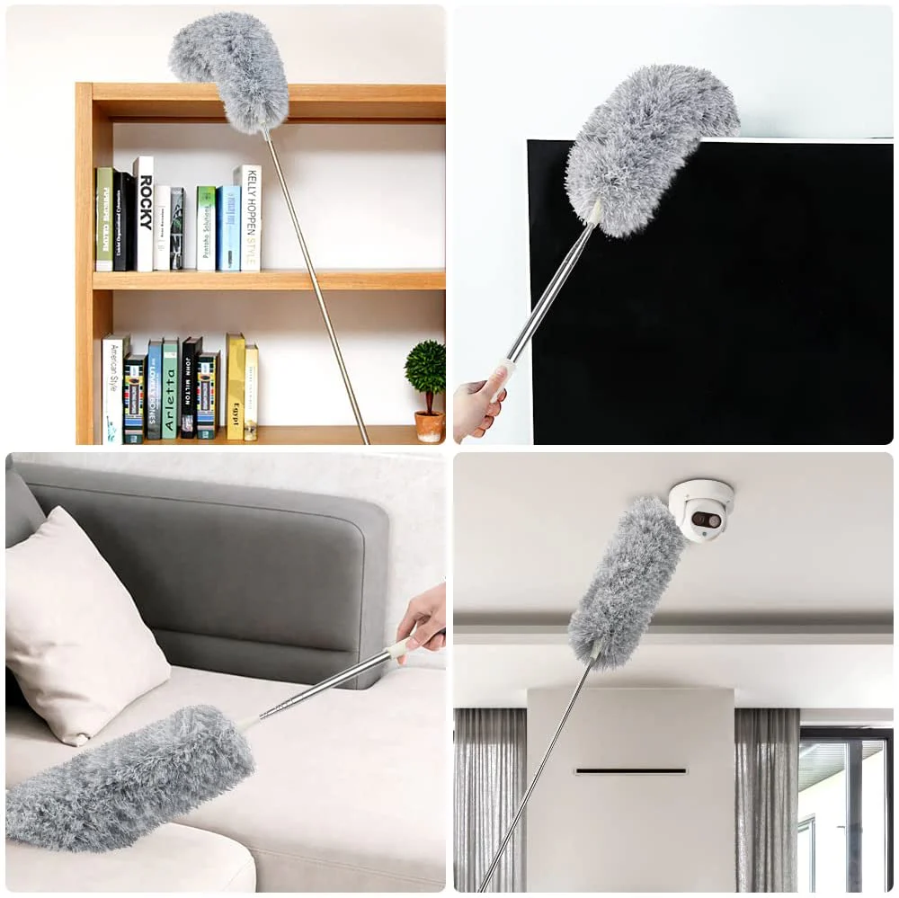 Microfiber Fan Duster | Telescopic Extendable Gray Duster | Micro Fiber Duster - Image 2