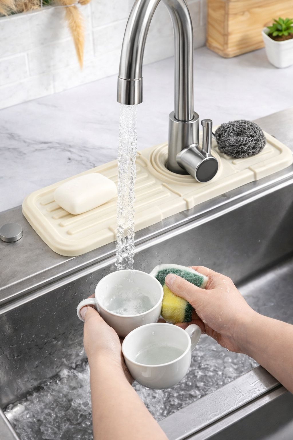 Sink Faucet Mat | Soap Holder (Random Color)