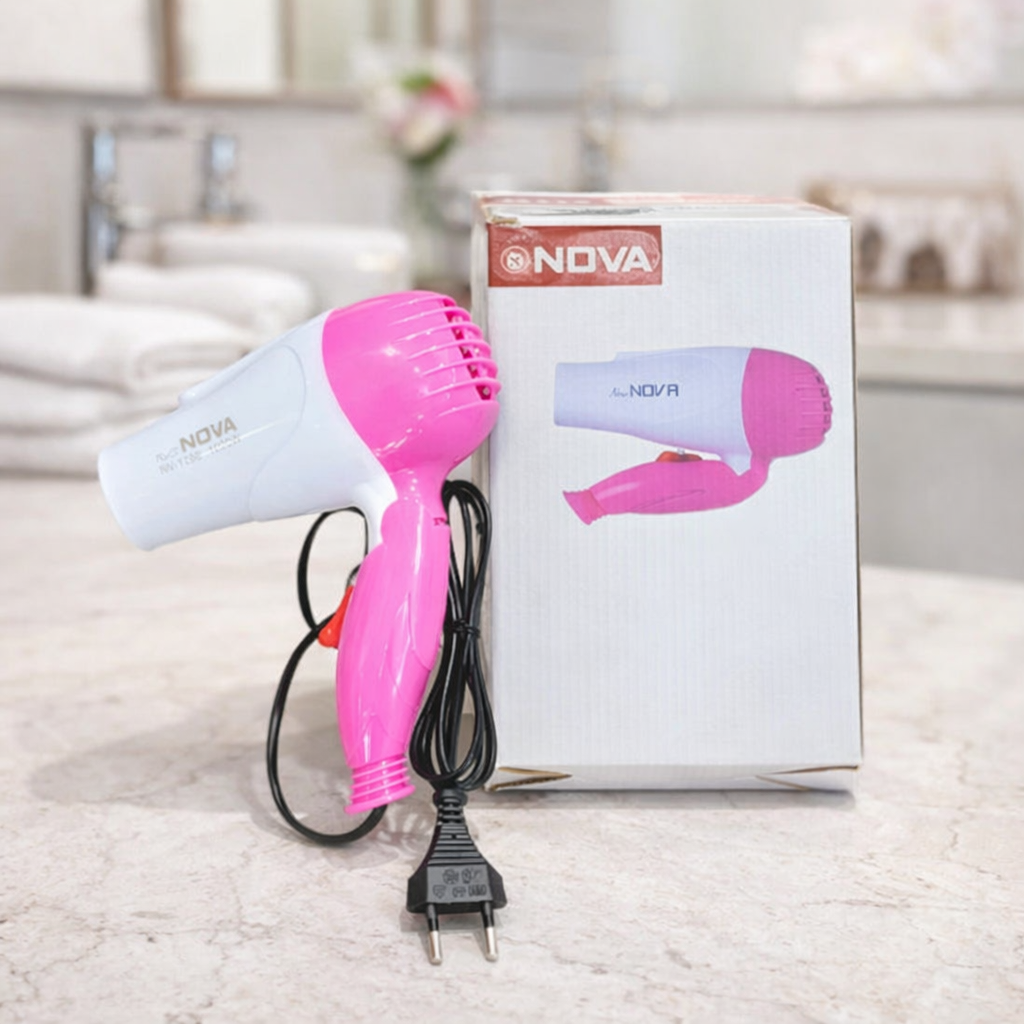 Nova NV-1290 1000W Portable Foldable Mini Hair Dryer Compact Travel Styling Tool - Image 3