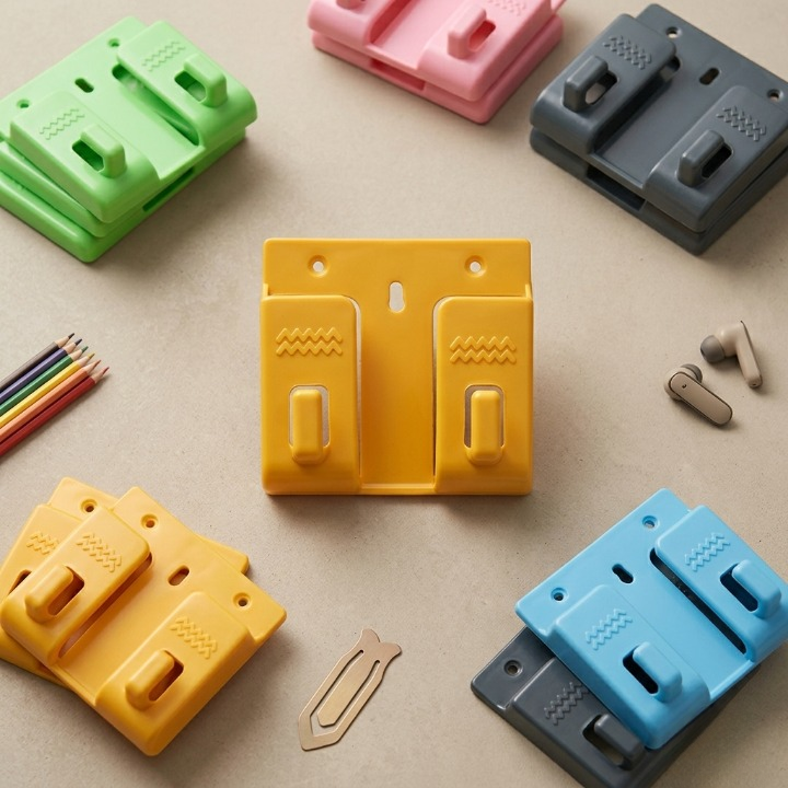 Wall Mounted Universal Mobile Phone Holders Space-Saving Charging Stand & Remote Organizer (Random Colors) - Image 4