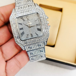 Ladies Stylish Stone Watch Elegant Wristwatch with Sparkling Stones, Fashion Accessory for Daily Wear & Occasions