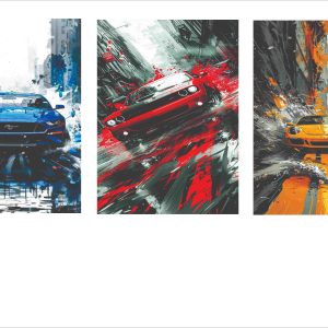 SET OF 3 CAR WALL PHOTOTYPE FRAME