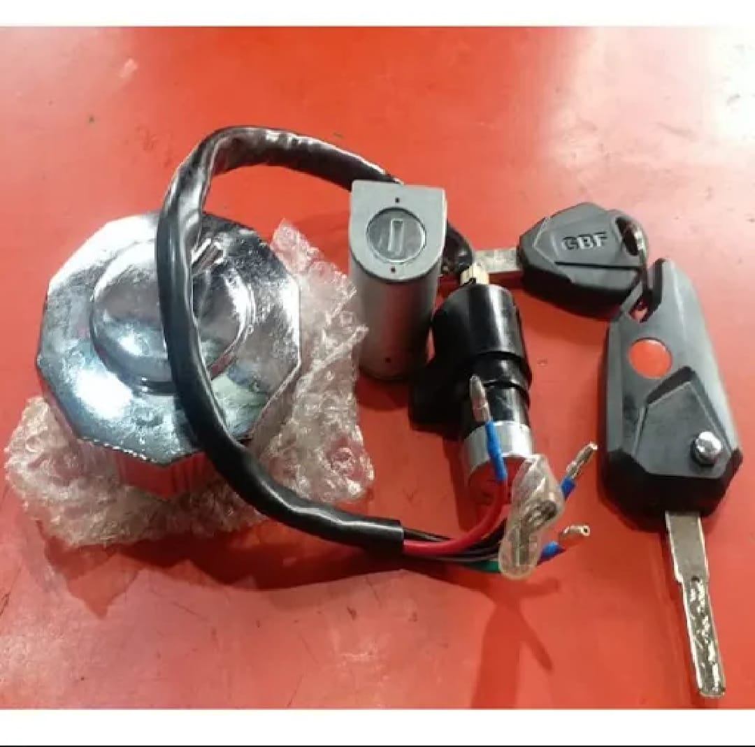 Computerised Key Lock Switch Kit 3 Pcs for Honda CD70 Bike Complete Ignition, Handle & Fuel Tank Lock Set - Image 4