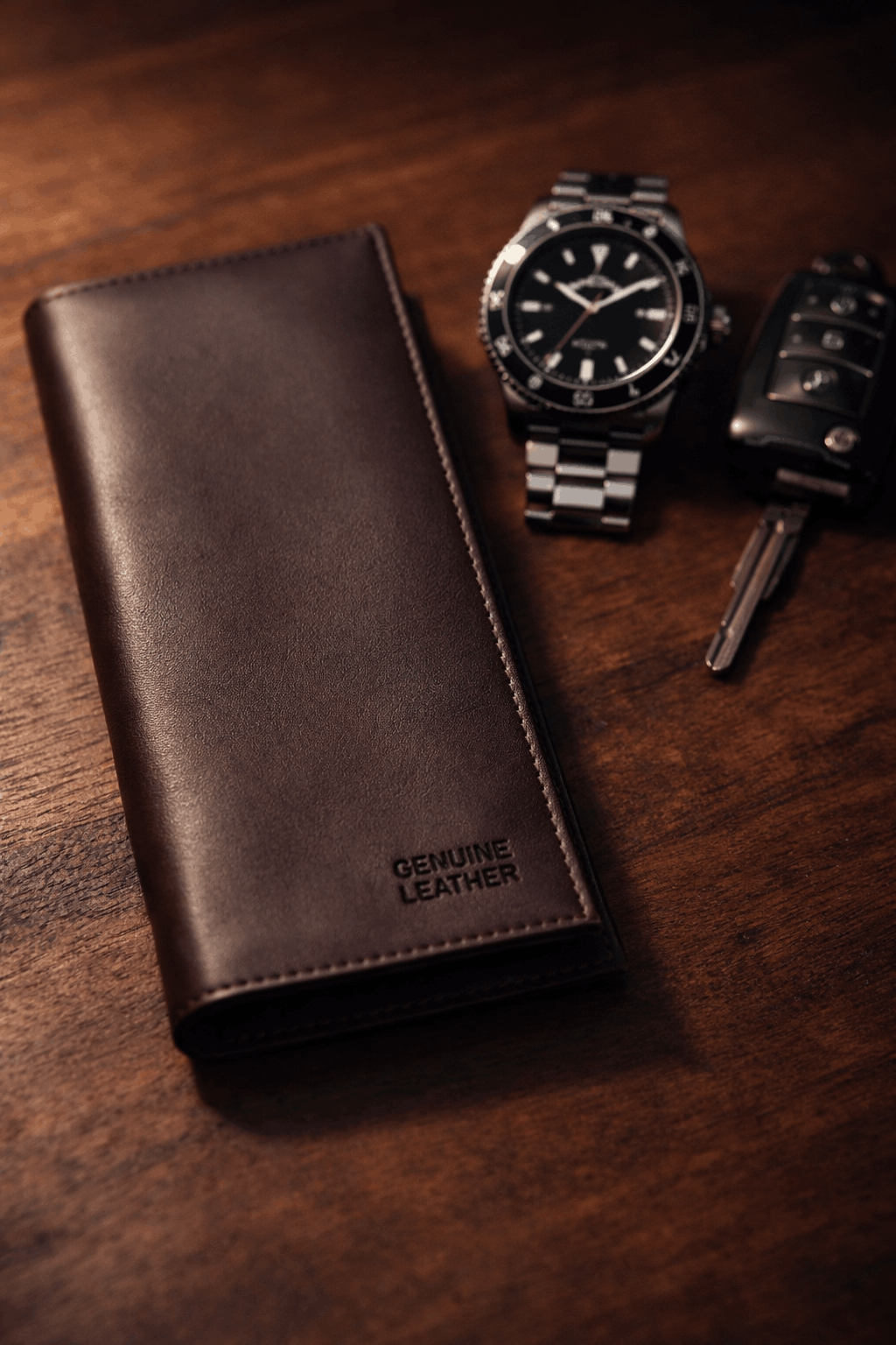 Premium Genuine Leather Long Wallet For Men & Women 12 Card Slots | Mobile Pocket | Stylish Long Purse