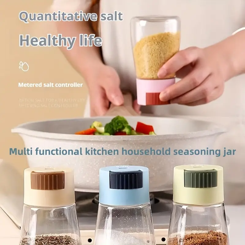 Sealed Seasoning quantitative Bottle salt pepper condiment Dispenser Glass Spice Jar - Image 3
