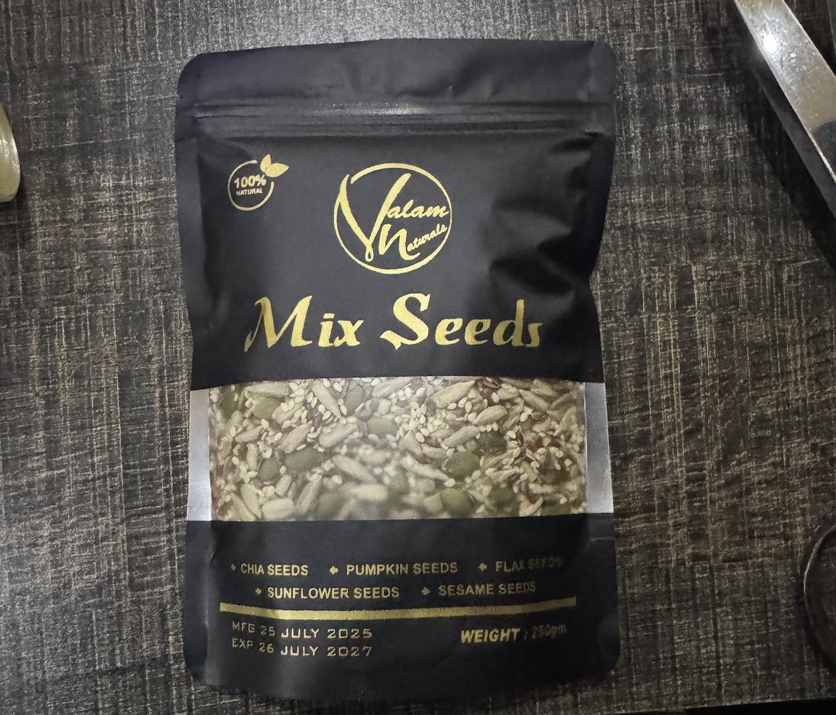 Valam Naturals Mix Seeds 250g Healthy Blend of Pumpkin, Flax, Sunflower, Sesame & Chia Seeds - Image 4