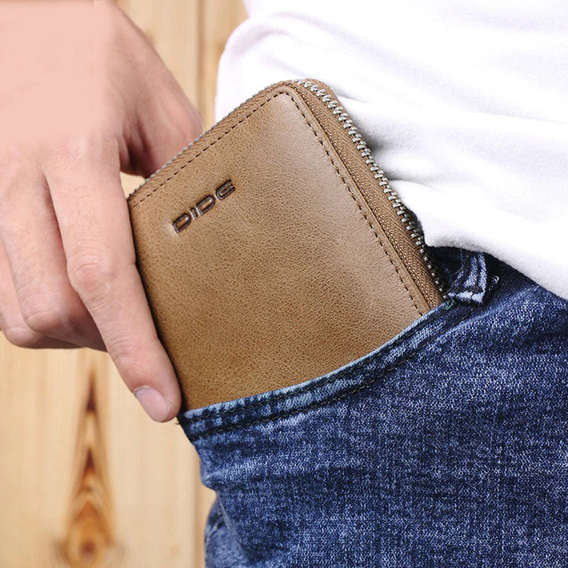 GOL Zip Leather Wallet for Men Compact Wallet with Coin Pocket Card Slots and Secure Closure - Image 2
