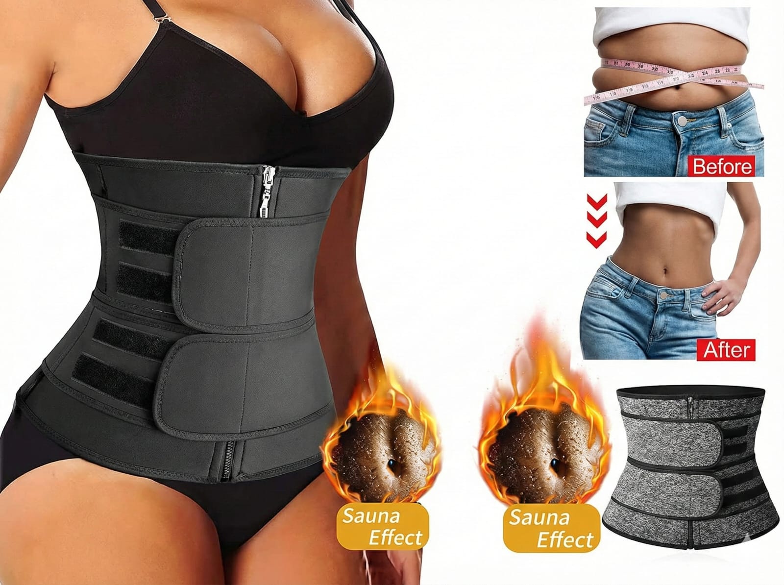 Mens & Women Slimming Body Shaper Vest Belt Instant Chest Compression & Belly Fat Control