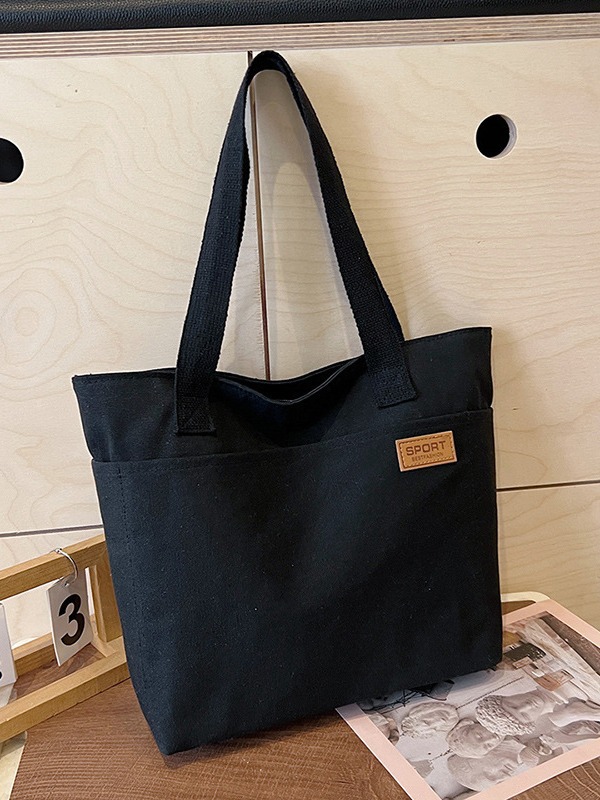 Canvas Tote Bag for Students & Professionals in Pakistan – Reusable Shoulder Bag for College, Office, Shopping & Everyday Use (Black, Off-White, Blue, Khaki & Brown) - Image 2