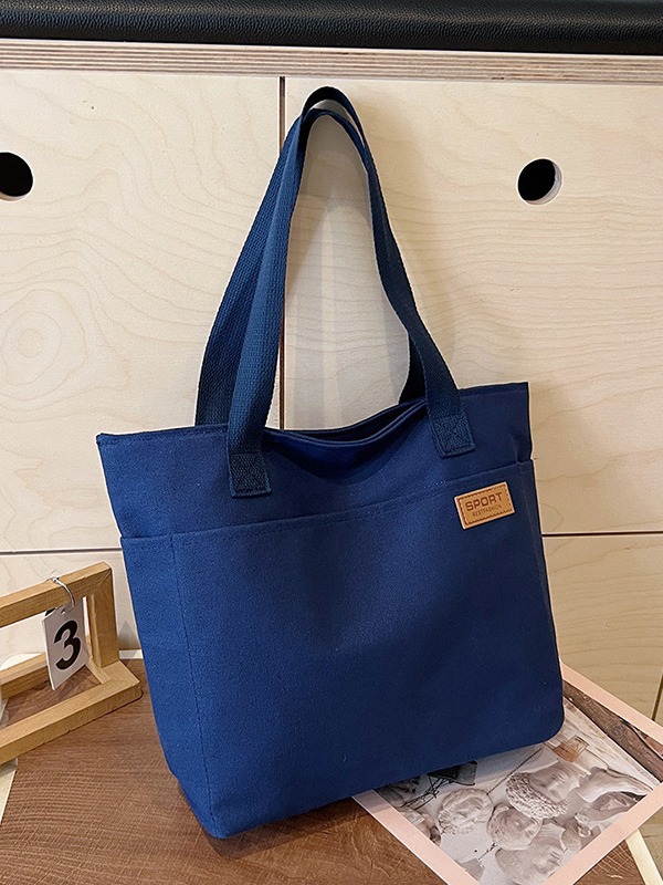Canvas Tote Bag for Students & Professionals in Pakistan – Reusable Shoulder Bag for College, Office, Shopping & Everyday Use (Black, Off-White, Blue, Khaki & Brown) - Image 3