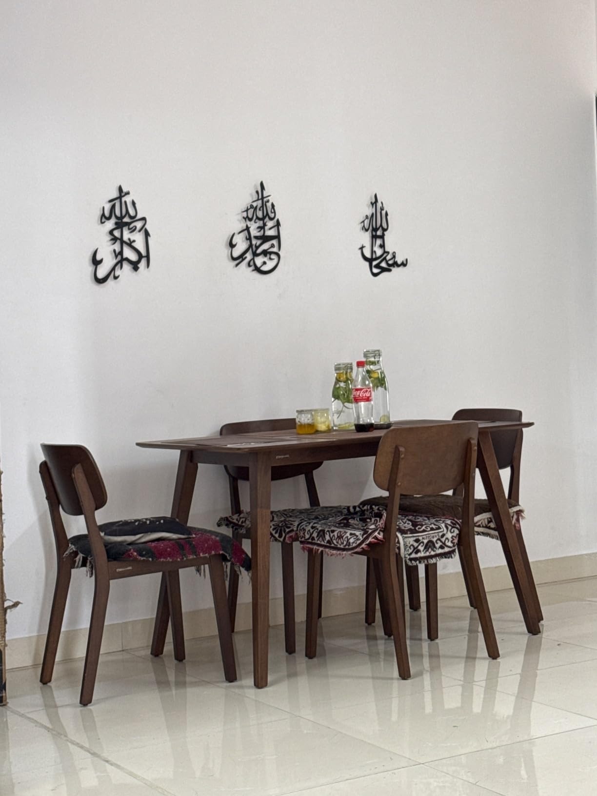 3D Wooden Islamic Wall Art Tasbeeh-e-Fatima Calligraphy (SubhanAllah, Alhamdulillah, Allahu Akbar) - Tasbeeh-e-Fatima Wall Decor 3D Arabic Calligraphy in Wood | Islamic Home Decoration - Image 2