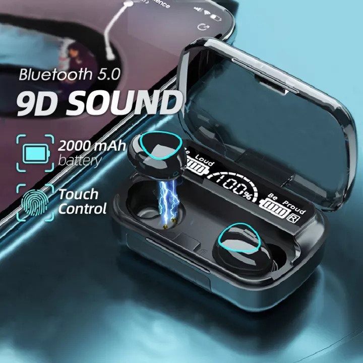 DaMix Original M10 Bluetooth Earbuds Wireless Earphones with LED Display & Power Bank Case - Image 3