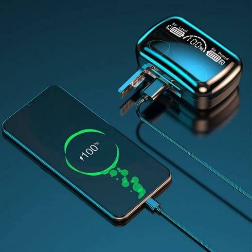 DaMix Original M10 Bluetooth Earbuds Wireless Earphones with LED Display & Power Bank Case - Image 4