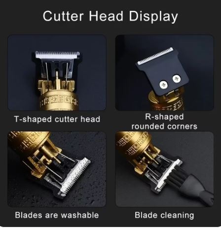 Metal Body -VINTAGE T9 Trimmer hair Trimmer for men shaver for men original Usb Rechargeable hair cutting machine metal body Beard Trimmer, - Image 3