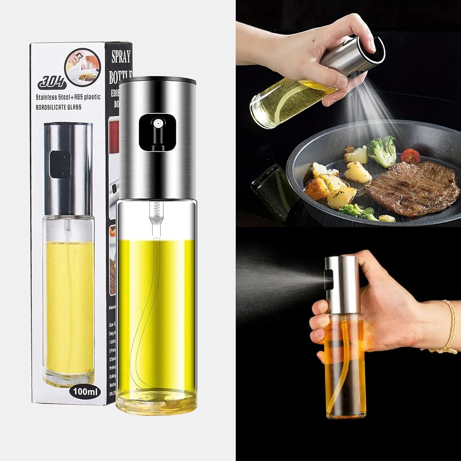Cooking Oil Sprayer Glass Oil Spray Bottle for Kitchen, BBQ, Baking, Grilling, Vinegar & Sauce - Image 3