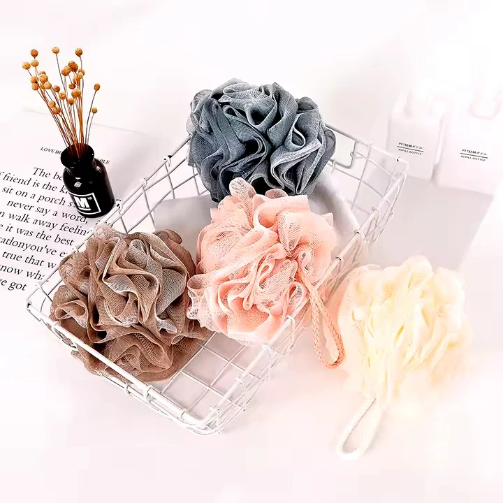 (1 pcs)Soft Mesh Bath Sponge Exfoliating Body Scrubber Random color - Extra Soft Body Loofah Bath Sponge Gentle Exfoliating Shower Pouf for Radiant, Smooth Skin Mesh Shower Scrubber for Men & Women - Random Color
